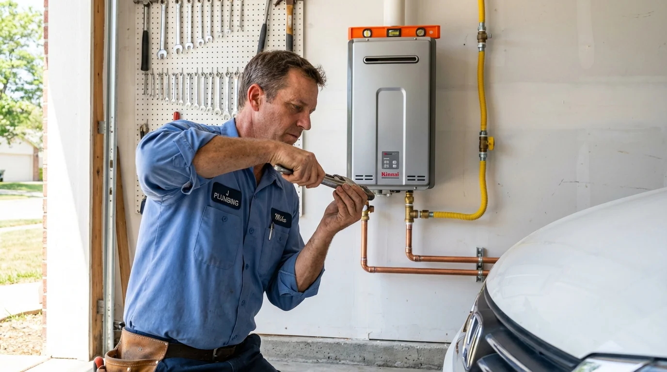 Tankless water heater installation by a Johns Plumbing LLC plumber in Laguna Woods